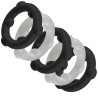 Oxballs Lot de 5 Cockrings Spinner 25 mm Noir-Blanc